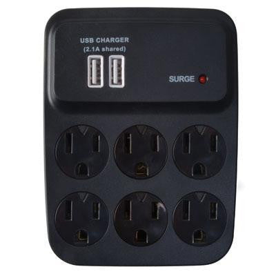 Ww USB Charger Surge 6 Outlet