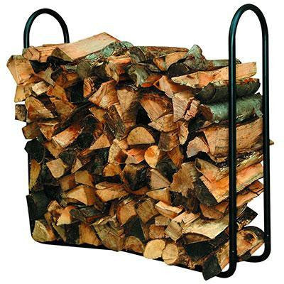 4' Outdoor Log Rack Black