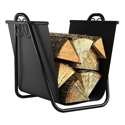 Log Bin With Scrolls Tote Black