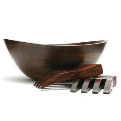 Cherry Finish Lrg Wavy Bowl