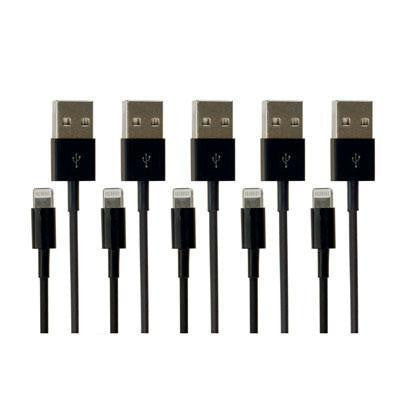 Lightningusb Chrg Sync Blk 5pk