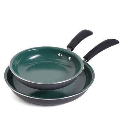 Gh 2pc Fry Pan Set Green Ceram