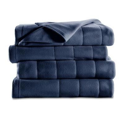 Sr Quiltd Fleece Qun Blnkt Blu