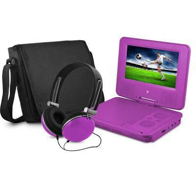 7" Dvd Player Bundle Purple