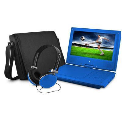 9" Dvd Player Bundle Blue