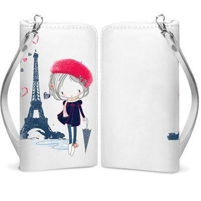 White Paris Wristlet Bonjour