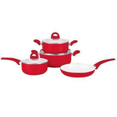 Pl 7pc Alum Cookwr Set Red