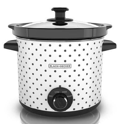 Bd 4qt Slow Cooker Blk Polka