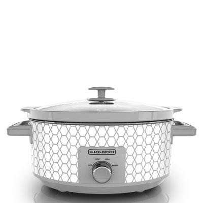 Bd 7qt Slow Cooker Geo Cream