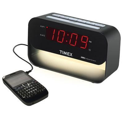 Dual Alarm With Night Light Black